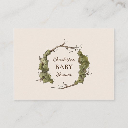 Boho  Bloemen Baby shower Luier Raffle Informatiekaartje (Achterkant)