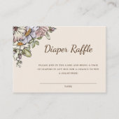 Boho  Bloemen Baby shower Luier Raffle Informatiekaartje (Voorkant)