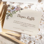 Boho  Bloemen Baby shower Luier Raffle Informatiekaartje