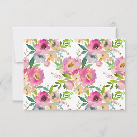 Boho Bloemen Baby shower Luier Raffle Ticket Kaart (Achterkant)