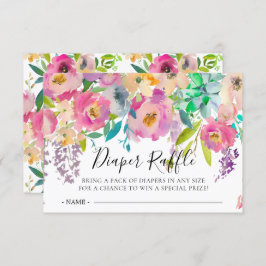 Boho Bloemen Baby shower Luier Raffle Ticket Kaart