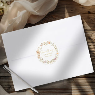 Boho Bloemen Baby Shower Ronde Sticker