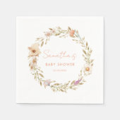 Boho Bloemen Baby Shower Servet (Voorkant)