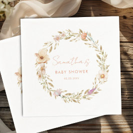 Boho Bloemen Baby Shower Servet