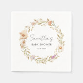 Boho Bloemen Baby Shower Servet (Voorkant)