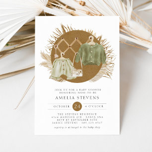 Boho Bloemen Baby Shower Uitnodiging