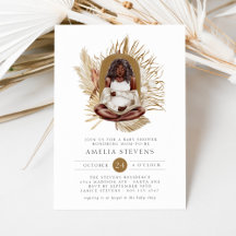 Boho Bloemen Baby Shower Uitnodiging