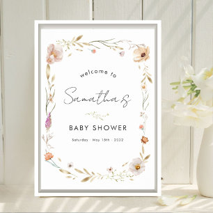 Boho Bloemen Baby Shower Welkom Poster