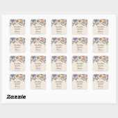 Boho Bloemen Baby showers Envelopzegel Vierkante Sticker (Vel)