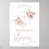 boho bloemen Baptisme welkomstteken Poster (Voorkant)