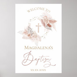 boho bloemen Baptisme welkomstteken Poster