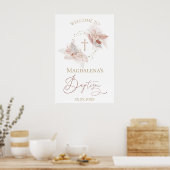 boho bloemen Baptisme welkomstteken Poster (Keuken)