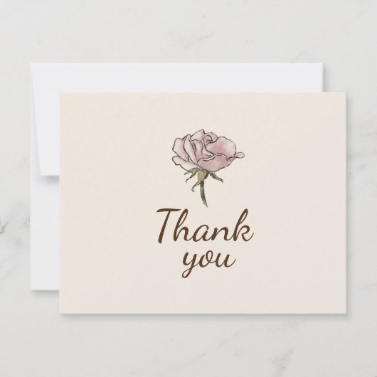 Boho Bloemen Beige Baby shower Bedankkaart (Voorkant)