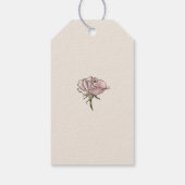 Boho Bloemen Beige Baby shower Dank u Cadeaulabel (Achterkant)