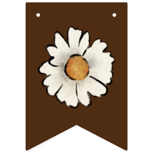 Boho  Bloemen Beige Welkom Baby shower Vlaggetjes (Tweede vlag)