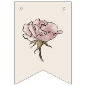 Boho  Bloemen Beige Welkom Baby shower Vlaggetjes (Eerste vlag)