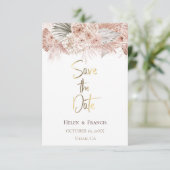 boho bloemen Bewaar de datum Kaart (Staand voorkant)