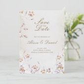 Boho Bloemen Bewaar De Datum Kaart (Staand voorkant)