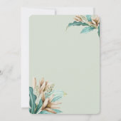 Boho Bloemen Bladeren Bruidsdouche Kaart (Achterkant)