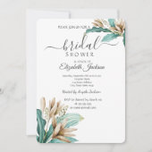 Boho Bloemen Bladeren Bruidsdouche Kaart (Voorkant)