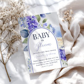 Boho Bloemen Blauwe Baby in Bloom Jongens Baby Sho Kaart