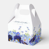 Boho Bloemen Blauwe Trouw Dank Je Bedankdoosjes (Voorkant Zijde)