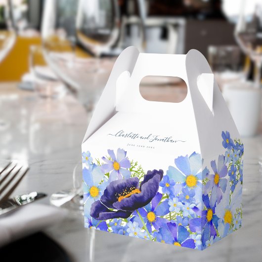 Boho Bloemen Blauwe Trouw Dank Je Bedankdoosjes