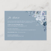 Boho Bloemen Blauwe Trouwdetails Enclosure Card Informatiekaartje (Voorkant)