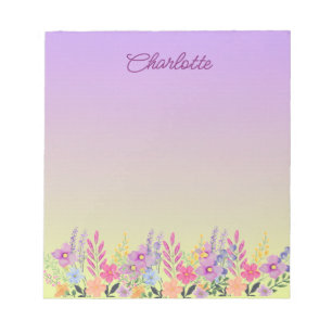Boho Bloemen Bloemen Bloemen Roze Geel Paarse Wate Notitieblok