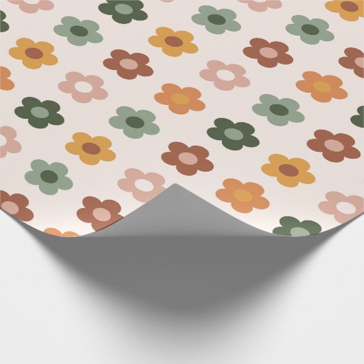 Boho Bloemen Bloemen Cadeaupapier (Hoek)