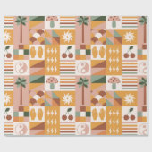 Boho Bloemen Bloemen Cadeaupapier (Vlak)