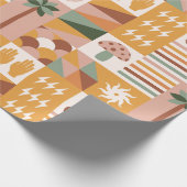 Boho Bloemen Bloemen Cadeaupapier (Hoek)