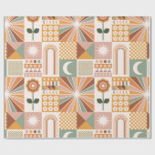 Boho Bloemen Bloemen Cadeaupapier (Vlak)