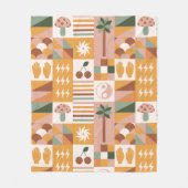 Boho Bloemen Bloemen Fleece Deken (Voorkant)