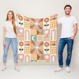 Boho Bloemen Bloemen Fleece Deken