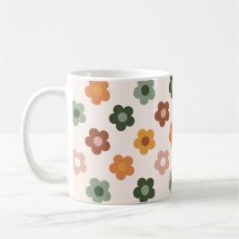Boho Bloemen Bloemen Retro Vormen Naadloos Patroon Koffiemok