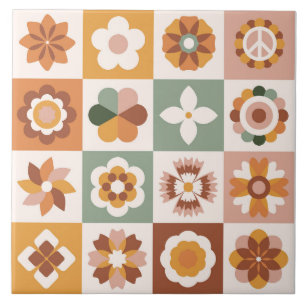 Boho Bloemen Bloemen Tegeltje