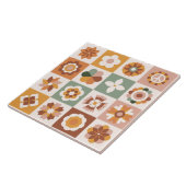Boho Bloemen Bloemen Tegeltje (Zijkant)