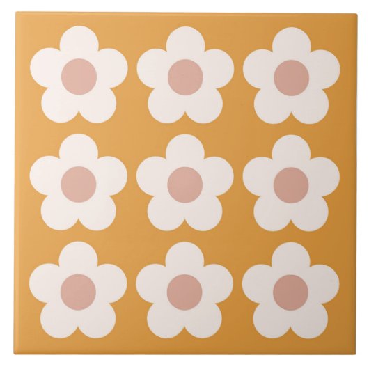 Boho Bloemen Bloemen Tegeltje (Voorkant)