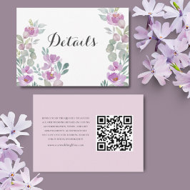 Boho Bloemen Blush Roze Bruiloft Details Informatiekaartje