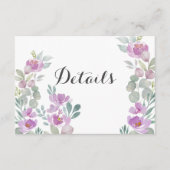 Boho Bloemen Blush Roze Bruiloft Details Informatiekaartje (Voorkant)