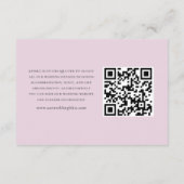 Boho Bloemen Blush Roze Bruiloft Details Informatiekaartje (Achterkant)
