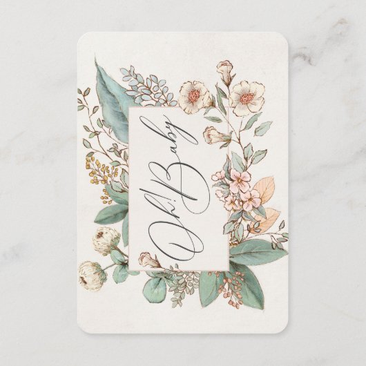 Boho Bloemen Boeken voor baby Uitnodiging Invoegen Informatiekaartje (Achterkant)