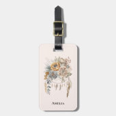 Boho Bloemen Boeket en Dreamcatcher Bagagelabel (Voorkant verticaal)