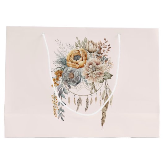 Boho Bloemen Boeket en Dreamcatcher Groot Cadeauzakje (Achterkant)