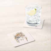 Boho Bloemen Boeket en Dreamcatcher Kartonnen Onderzetters (Insitu)