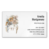 Boho Bloemen Boeket en Dreamcatcher Magnetisch Visitekaartje (Voorkant)