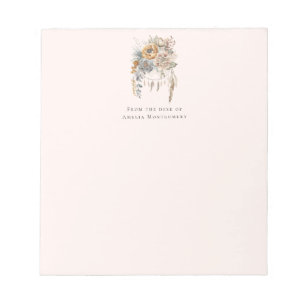 Boho Bloemen Boeket en Dreamcatcher Notitieblok