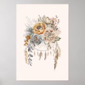 Boho Bloemen Boeket en Dreamcatcher Poster (Voorkant)