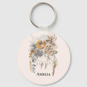 Boho Bloemen Boeket en Dreamcatcher Sleutelhanger (Voorkant)